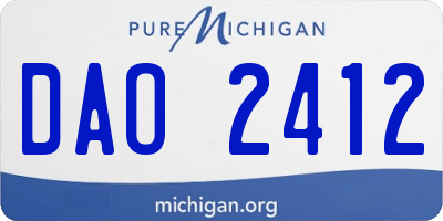 MI license plate DAO2412