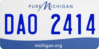 MI license plate DAO2414