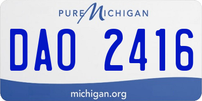 MI license plate DAO2416