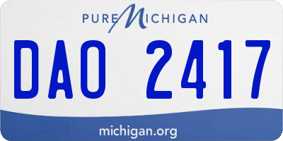 MI license plate DAO2417
