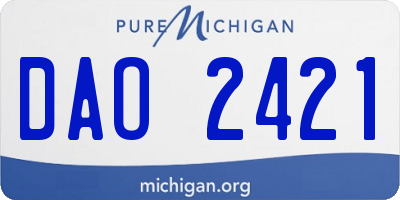MI license plate DAO2421