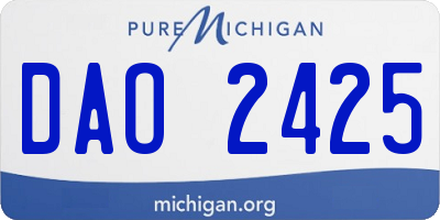 MI license plate DAO2425