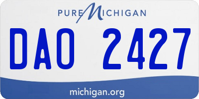 MI license plate DAO2427