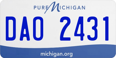 MI license plate DAO2431