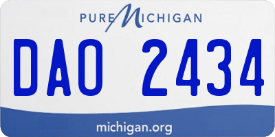MI license plate DAO2434