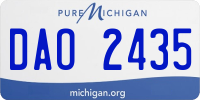 MI license plate DAO2435