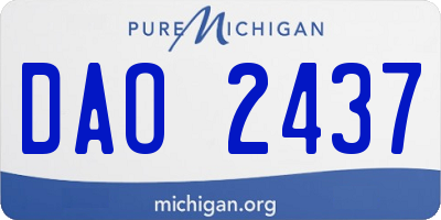MI license plate DAO2437