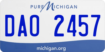 MI license plate DAO2457