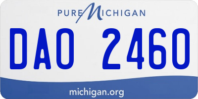 MI license plate DAO2460