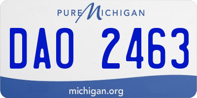 MI license plate DAO2463