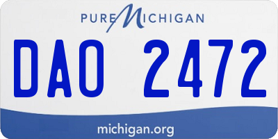 MI license plate DAO2472