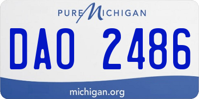 MI license plate DAO2486