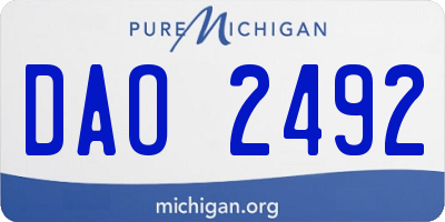 MI license plate DAO2492