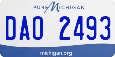 MI license plate DAO2493