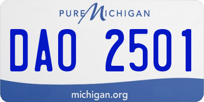 MI license plate DAO2501