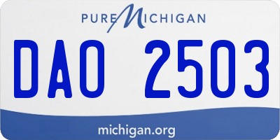 MI license plate DAO2503
