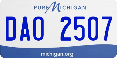 MI license plate DAO2507