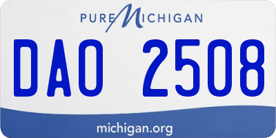 MI license plate DAO2508