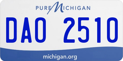 MI license plate DAO2510
