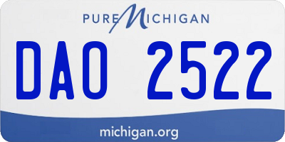 MI license plate DAO2522