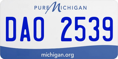 MI license plate DAO2539