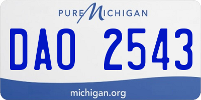 MI license plate DAO2543