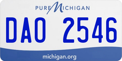 MI license plate DAO2546