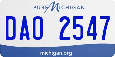 MI license plate DAO2547