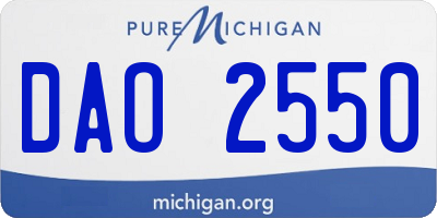 MI license plate DAO2550