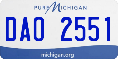 MI license plate DAO2551