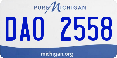 MI license plate DAO2558