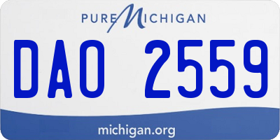 MI license plate DAO2559