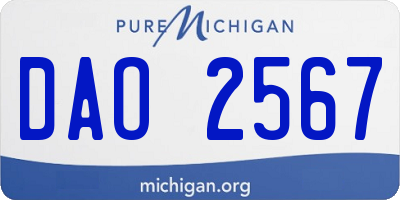 MI license plate DAO2567