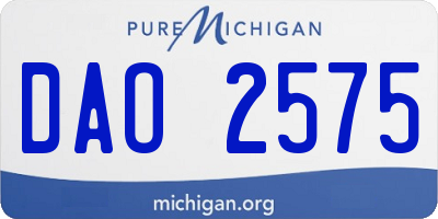 MI license plate DAO2575