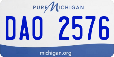 MI license plate DAO2576