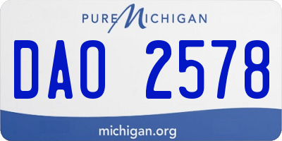 MI license plate DAO2578