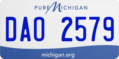 MI license plate DAO2579