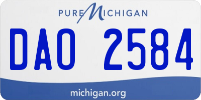 MI license plate DAO2584