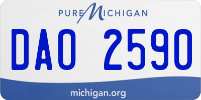 MI license plate DAO2590