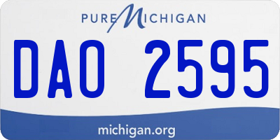 MI license plate DAO2595