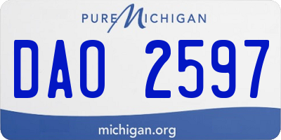 MI license plate DAO2597