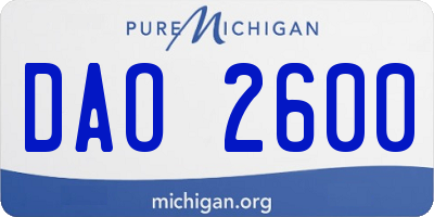MI license plate DAO2600