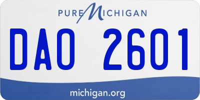 MI license plate DAO2601