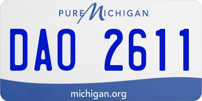 MI license plate DAO2611