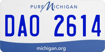 MI license plate DAO2614