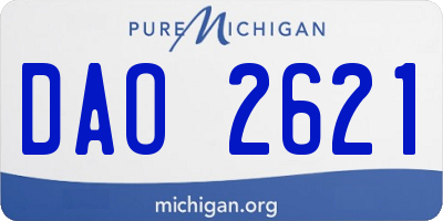 MI license plate DAO2621