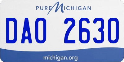 MI license plate DAO2630
