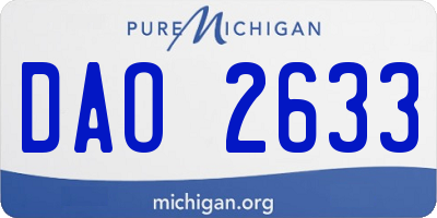 MI license plate DAO2633