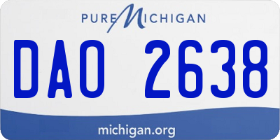 MI license plate DAO2638