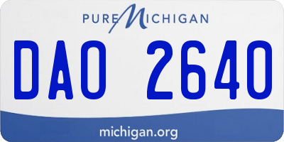 MI license plate DAO2640